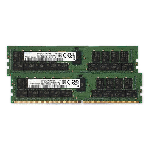 Samsung 64GB (2 x 32GB) DDR4-3200 2Rx4 based PC4-25600 ECC Registered 288-Pin RDIMM 1.2v server ram memory Samsung 64GB (2 x 32GB) DDR4-3200 2Rx4 based PC4-25600 ECC Registered 288-Pin RDIMM 1.2v server ram memory